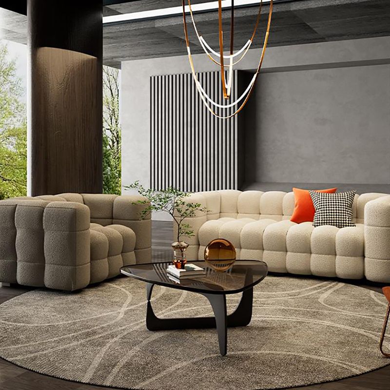 40" Wide Scandinavian Sofa Bed White Fabric Seating with Pillows