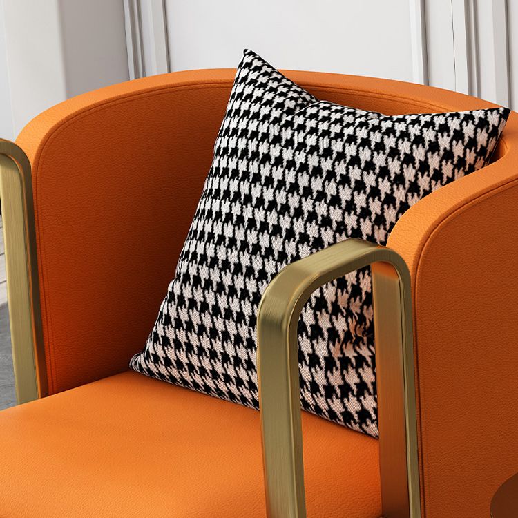 Glam Square Arms Armchair Solid Color Arms Included Armchair for Living Room