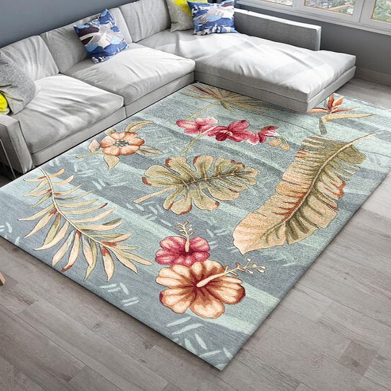 Stylish Americana Rug Multi Colored Flower Carpet Pet Friendly Machine Washable Anti-Slip Backing Rug for Room