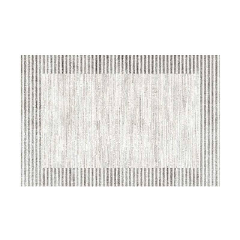 Grey Stripe Pattern Rug Modern Polyester Area Rug Easy Care Carpet for Living Room