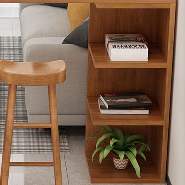 Glam 1/2/3 Pieces Bar Table Set Rectangle Wooden Bar Table with Bar Stool