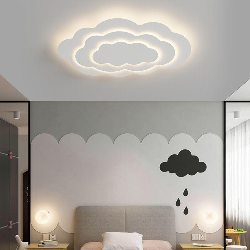 Nordic Style LED Ceiling Light Fixture Cloud Flush Mount with Metal for Bedroom