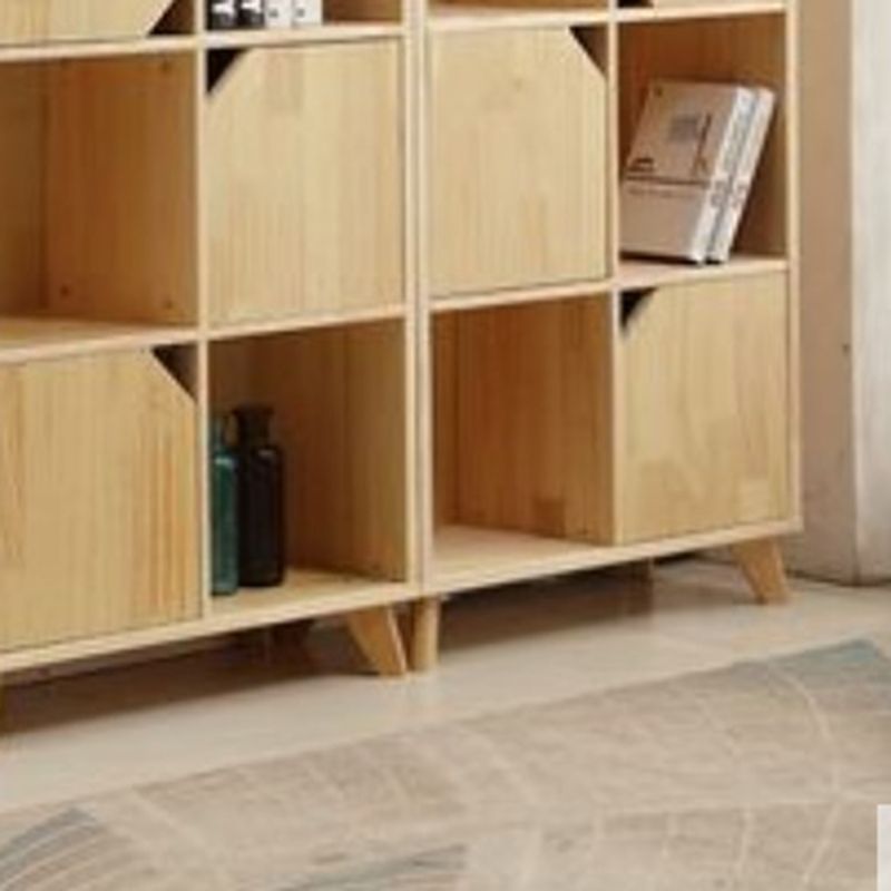 Natural Pine Bookshelf Modern Closed Back Bookcase with Shelves