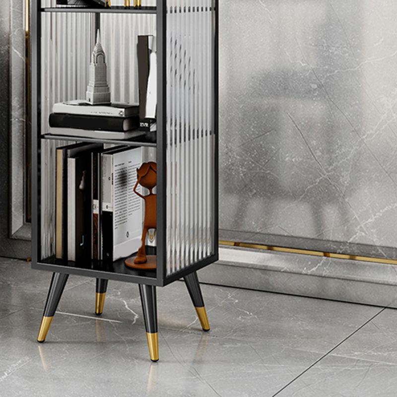 Modern Vertical Bookcase Metal Closed Storage Bookshelf for Bedroom