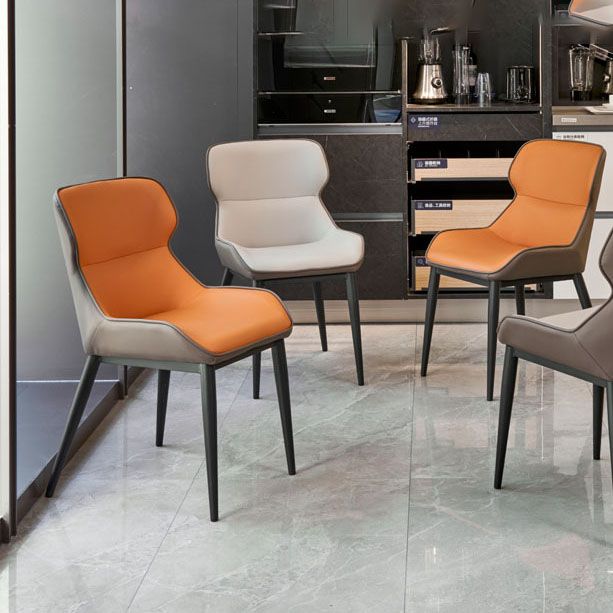 Contemporary Dining Wingback Side Chairs Arm Chair with Metal Legs for Kitchen