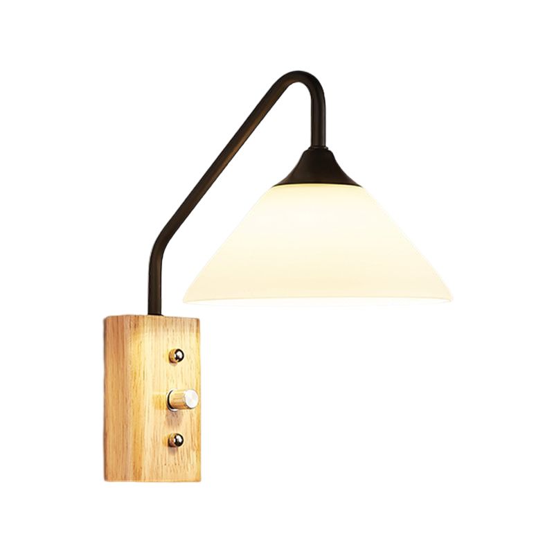 Minimalist Style Wall Mount Light Glass Bedside Wall Sconce Light