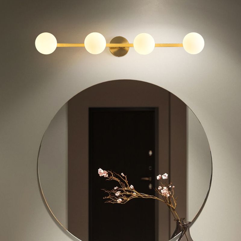 Industrial Golden Light Glass Globe Shaded Bath Vanity Lighting for Bathroom