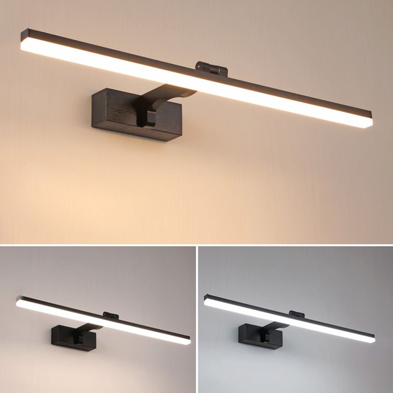 Simplicité Métal Miroir Straight Light Modern Aluminium 1 Applexion murale légère pour salle de bain