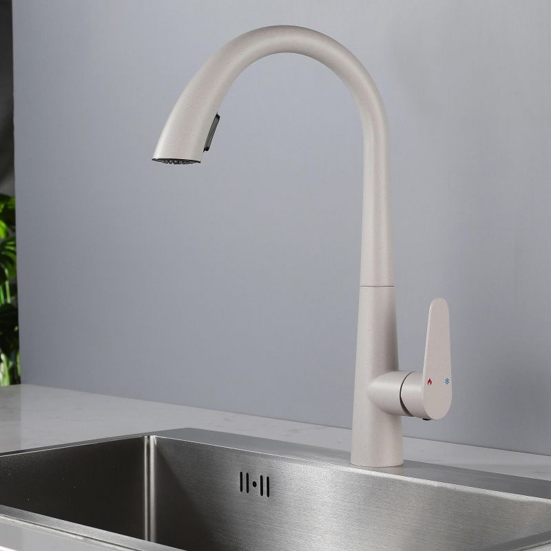 Modern Style Retractable Kitchen Faucet 304 Stainless Steel 1-Handle Kitchen Faucet