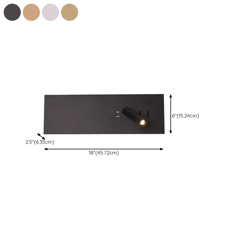 Modern Style Rectangle Shape Wall Sconce Metal 2 Lights Sconces for Bedroom