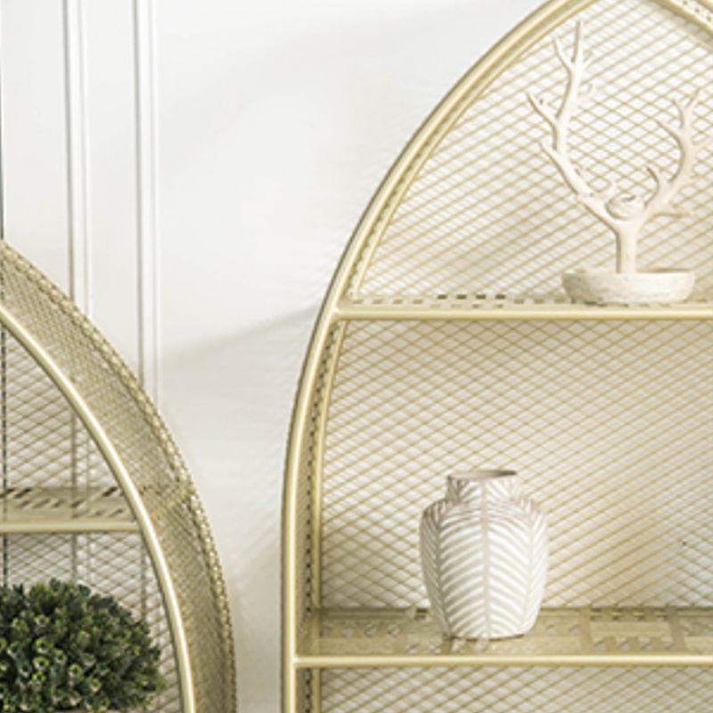 Glam Gold Bookshelf Standard Metal Bookcase with Shelves for Home Office