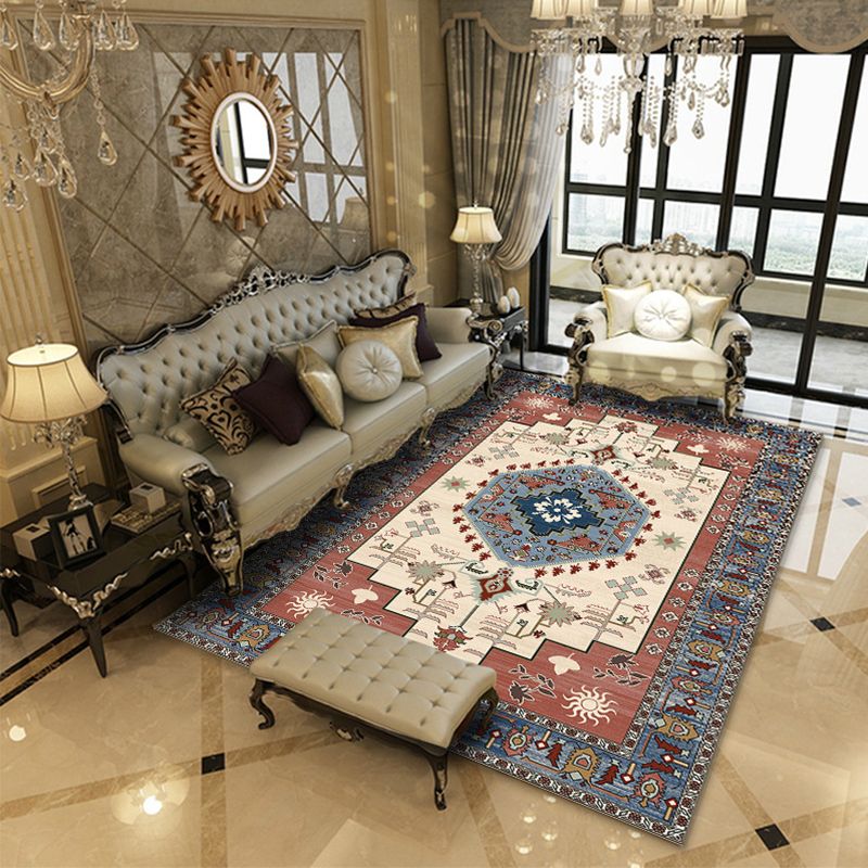 Old Blumen-gedruckter Teppich mehrfarbiger Polysterbereich Teppich nicht ruhig