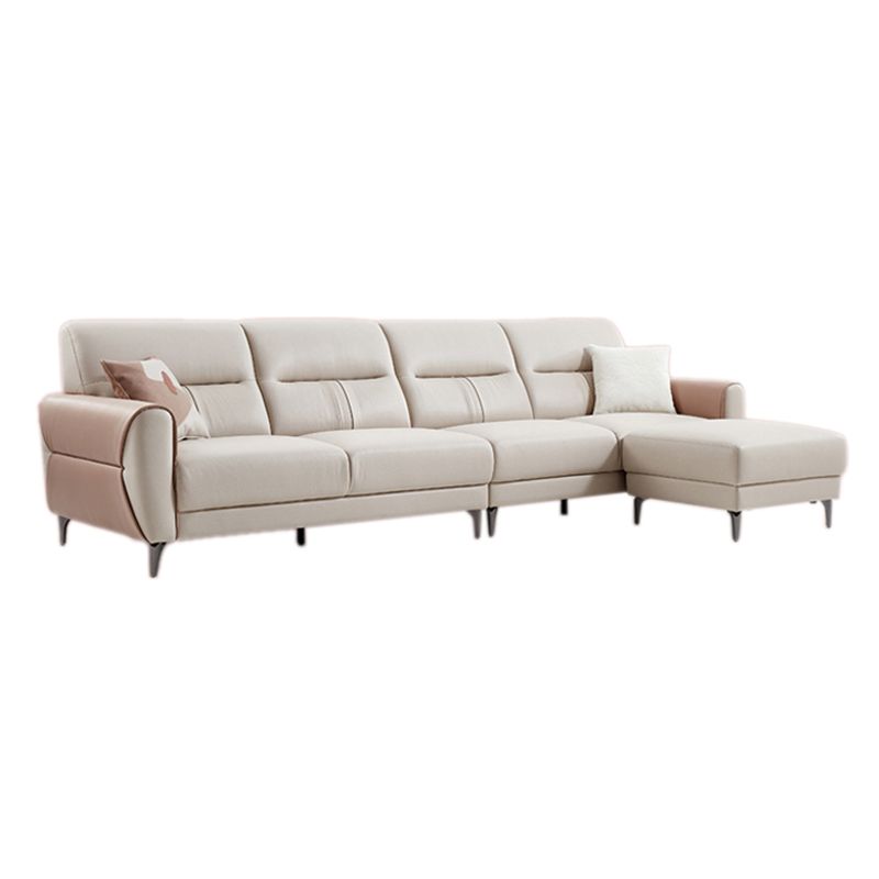 Square Arm Sofa in Solid Wood with Sewn Pillow Back Faux Leather