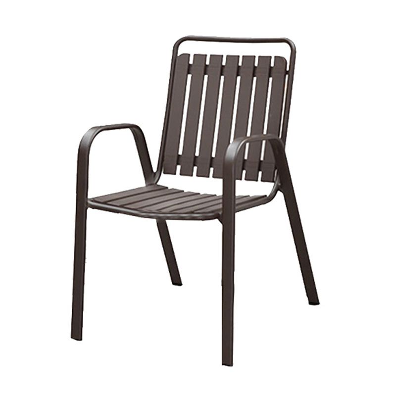 Industrial Metal Dining Armchair Stacking Patio Dining Chair