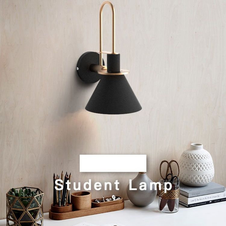 Modern Minimalist Style Tapered Wall Mounted Light Fixture Metal 1 Light Wall Light Sconces for Bedroom