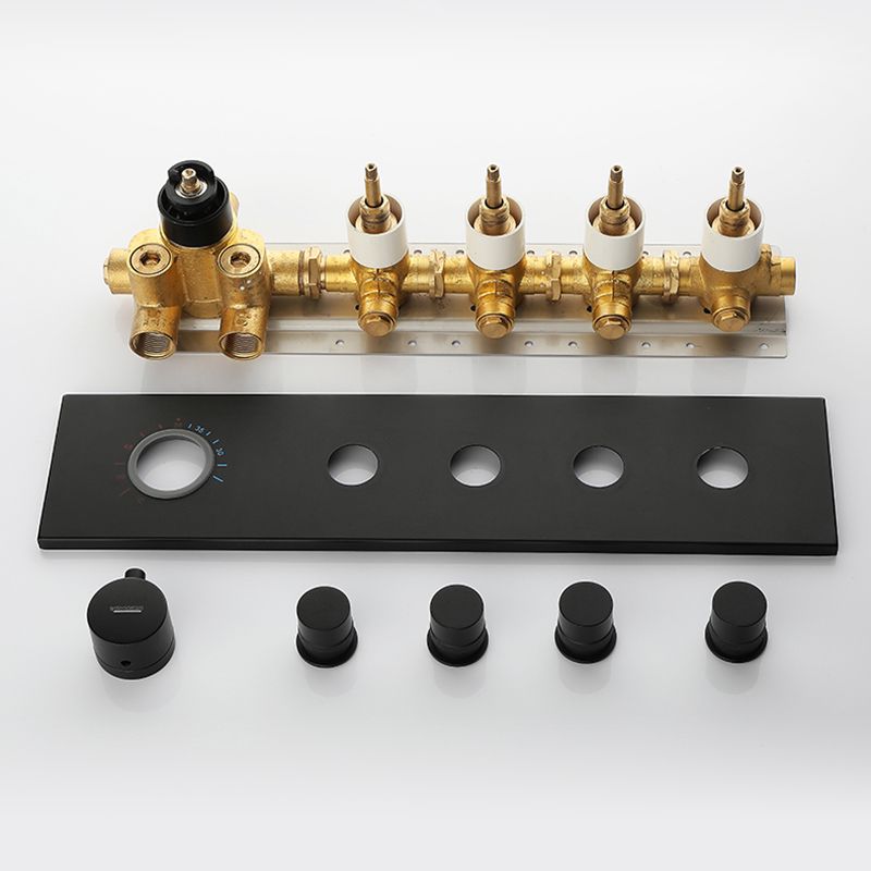 Modern Shower Faucet Adjustable Water Flow Rain Shower Head Shower System in Black