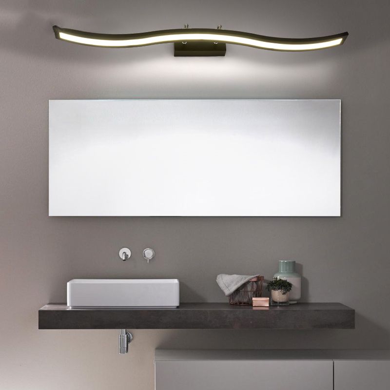 Minimalism 1-Light Wall Sconce Metal Linear Wall Mounted Light for Bathroom