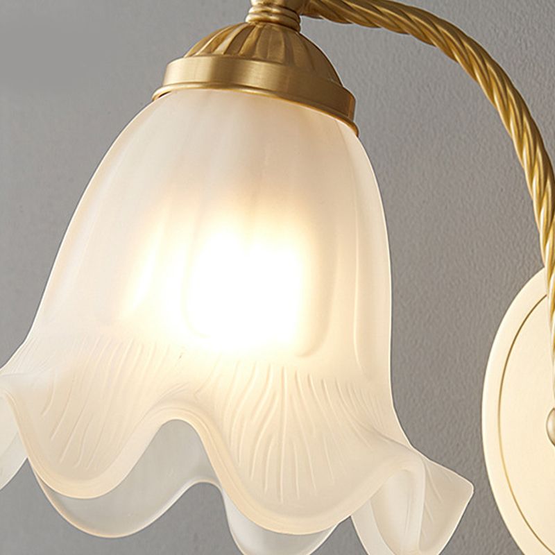 Nordic Style Copper Vanity Light Flower Shape Vanity Lamp for Shower Room