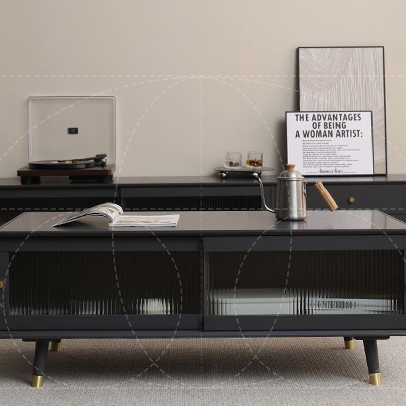 Solid Wood Rectangle Cocktail Table Modern No Distressing Single Coffee Table