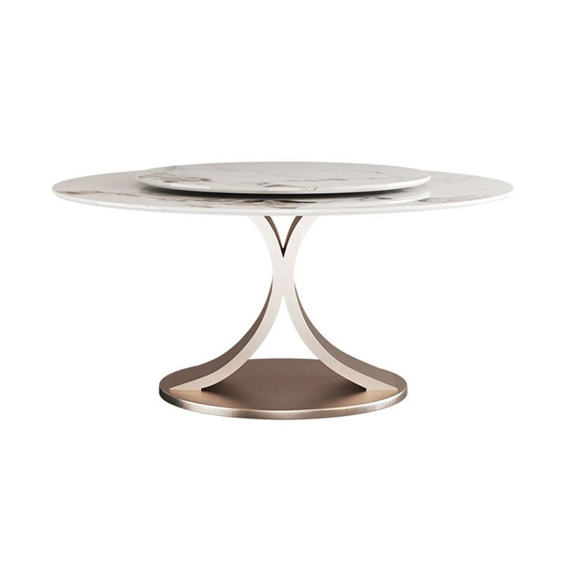 Glam Sintered Stone Dining Table Round Dinner Room Table for Dining Room