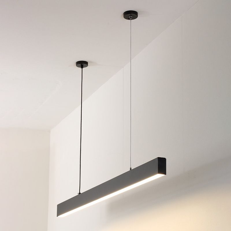 Rectangle Island Lights Modern Metal 1 Light Kitchen Island Lighting in Black