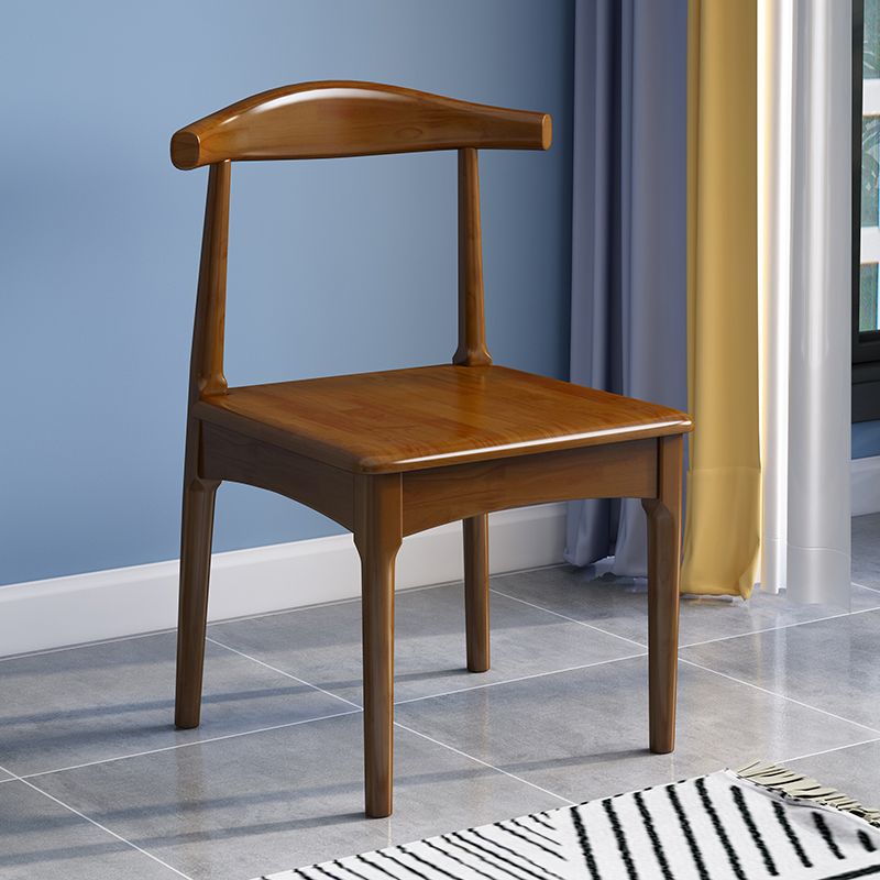 Scandinavian Style Wood Dining Chair Home Armless Open Back Dining Side Chair