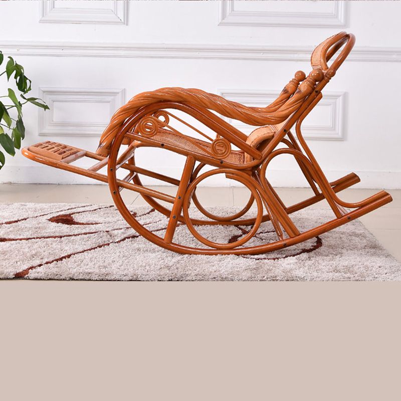 Traditional Rocking Chair Wood Wicker Rocker Chair for Living Room
