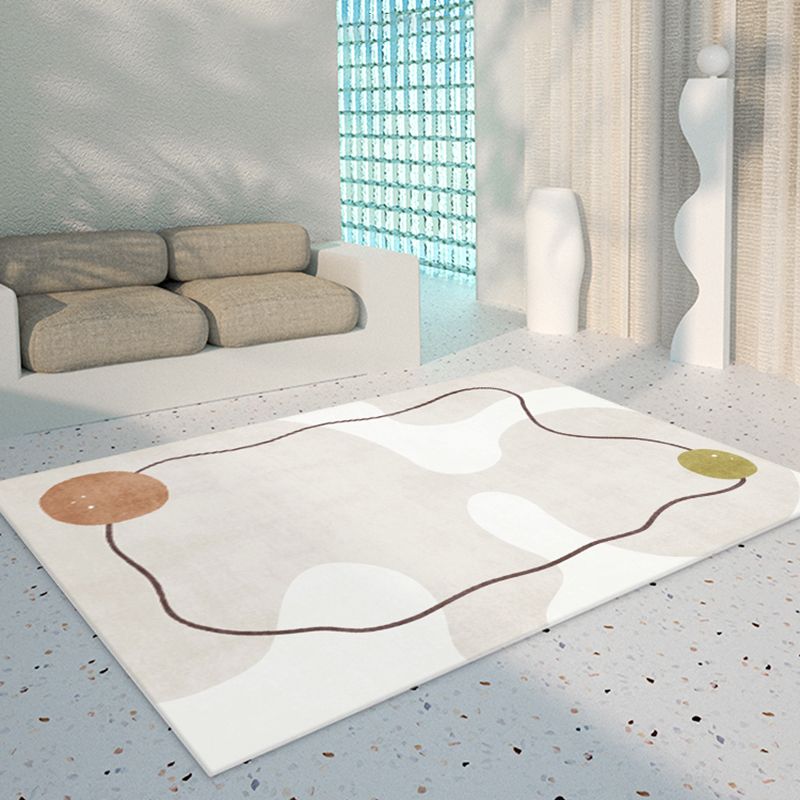Tapis moderne de couleur claire, en Polyester, imprimé abstrait, avec support antidérapant, pour la décoration de la maison