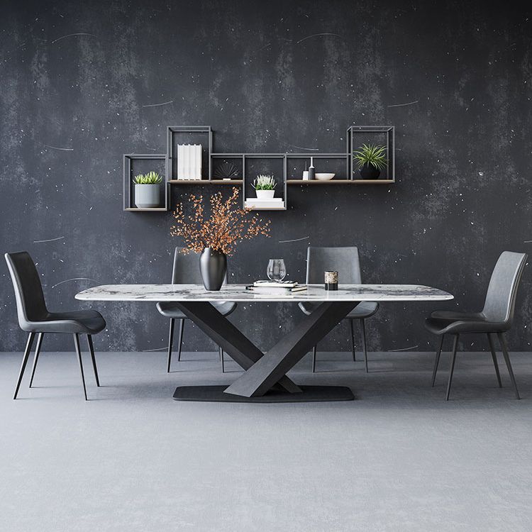 Modern Rectangle Sintered Stone Dining Set 1/4/5/7 Pieces Dining Set