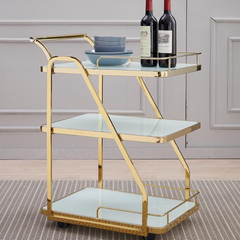 33.07" High Modern Style Prep Table Rolling Metal Prep Table for Home