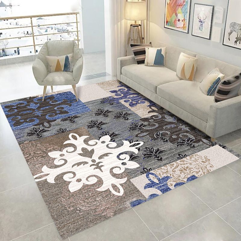 Rosa Muster Teppich Polyester Einfacher Teppichfleckfest -Resistent Teppich für Salon