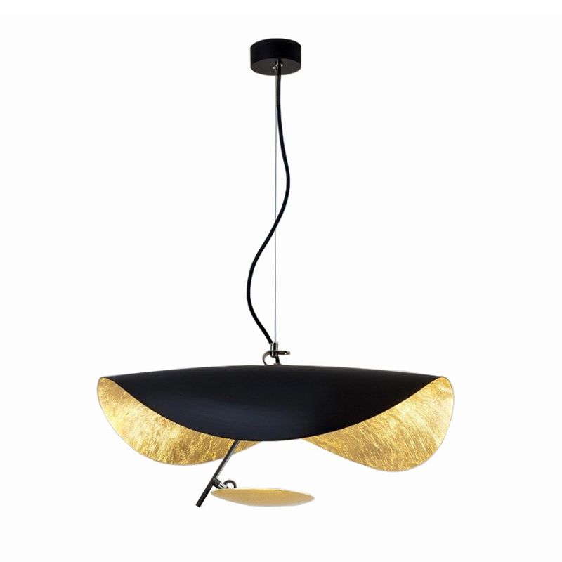 Black and Gold LED Hanging Lamp in Modern Creative Style Wrought Iron Pendant Light for Living Room