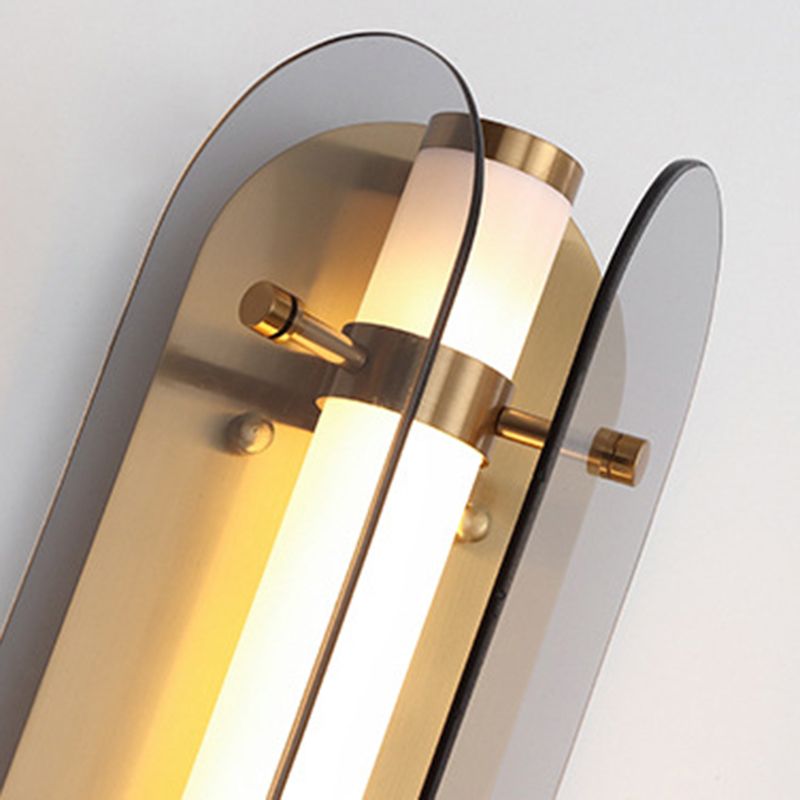 Modern LED Wall Lamp 1-Light Wall Mount Lamp with Glass Shade for Bedroom