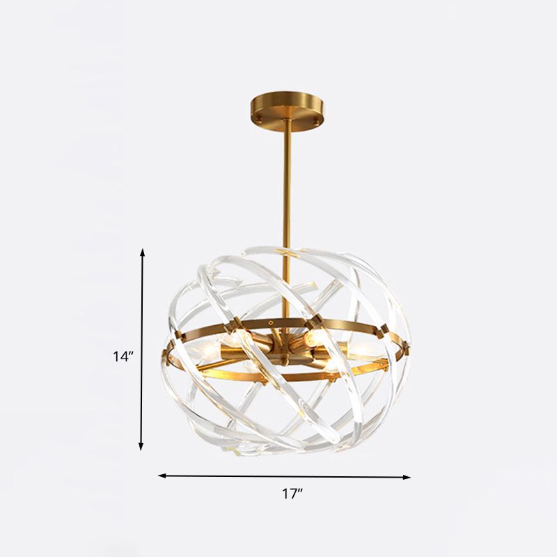 6 Köpfe Schlafzimmer Kronleuchter Lampe postmoderne goldene hängende Licht mit umlauften geschwungener Kristallstab
