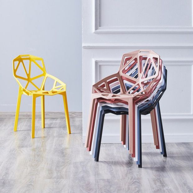 Sedie moderne sedie da pranzo con gambe di plastica per cucina