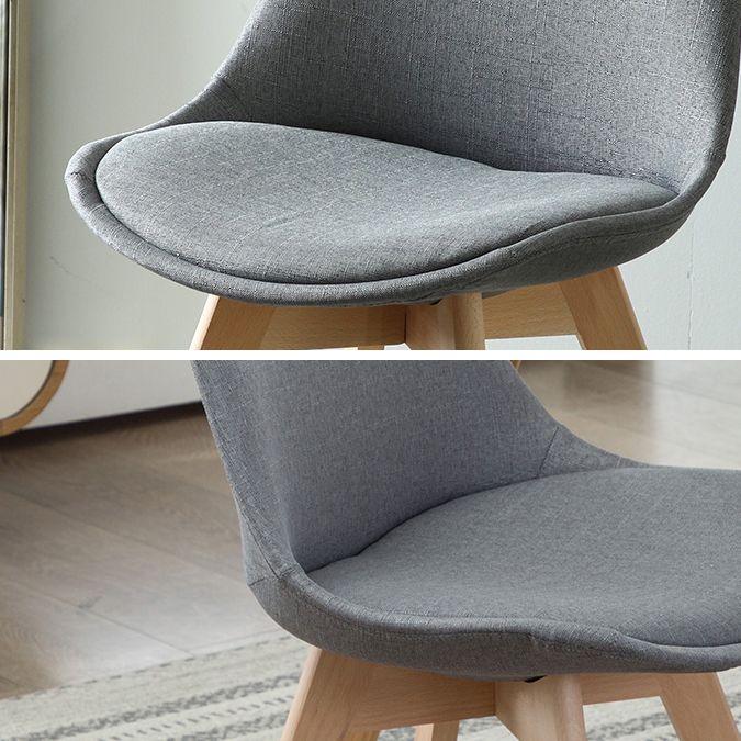 Scandinavian Bedroom Upholstered Side Chair Matte Finish Parsons Dining Chair