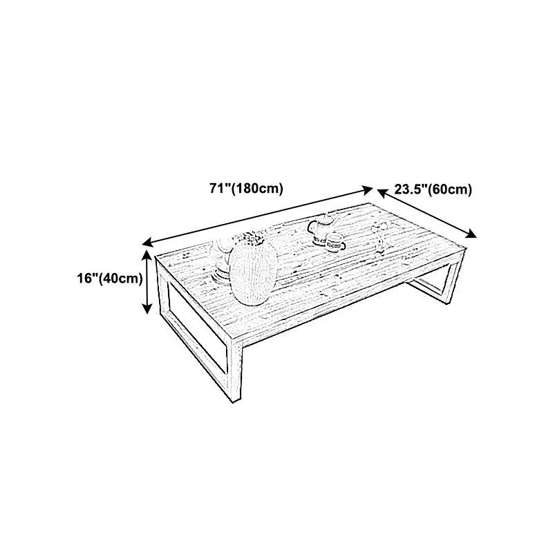 Sled Single Coffee Table Solid Wood Modern Rectangular Cocktail Table