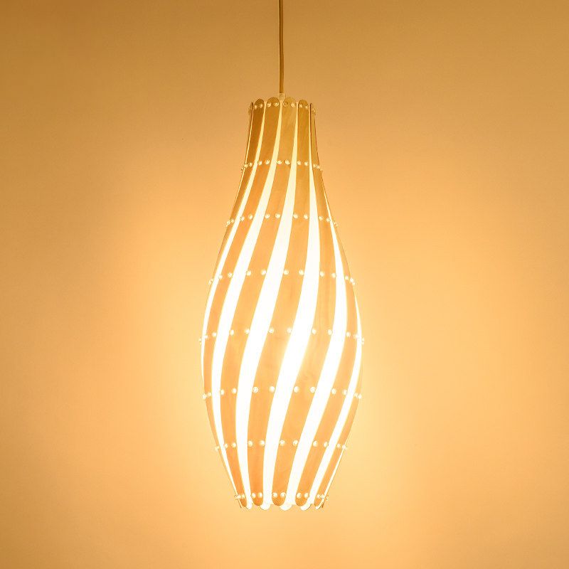 Jar Pendant Lamp Tradition Wood 1 Bulb 8"/12" Wide Beige Ceiling Hanging Light for Restaurant