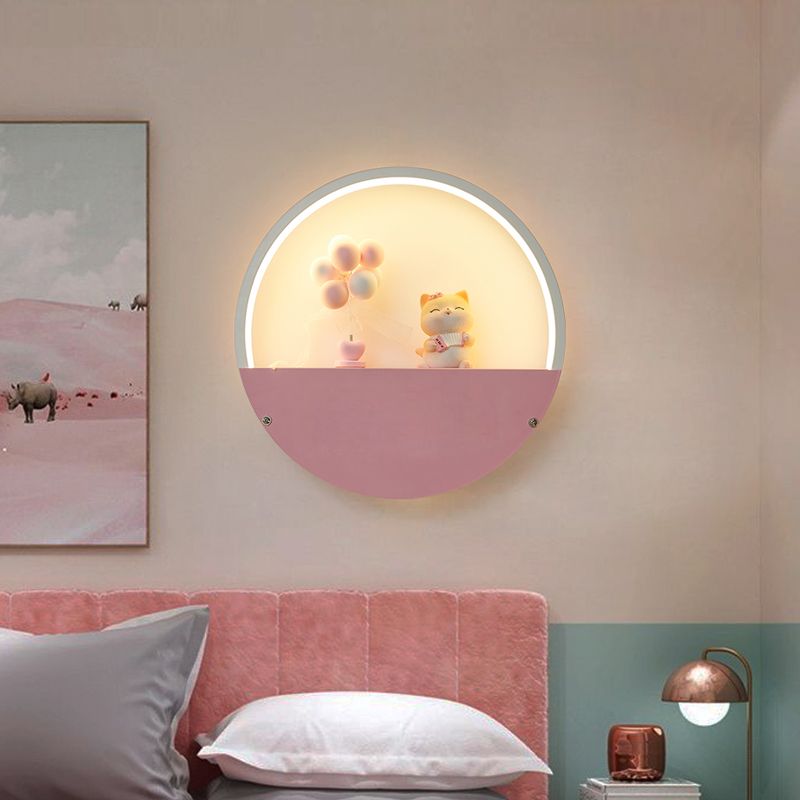1 illuminazione da parete in metallo moderno per la parete del cerchio leggero per camera da letto