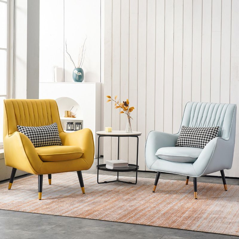 Faux Leather 31.5"W x 27.5"D x 35.4"H Armchair with Basic Four Legs for Bedroom