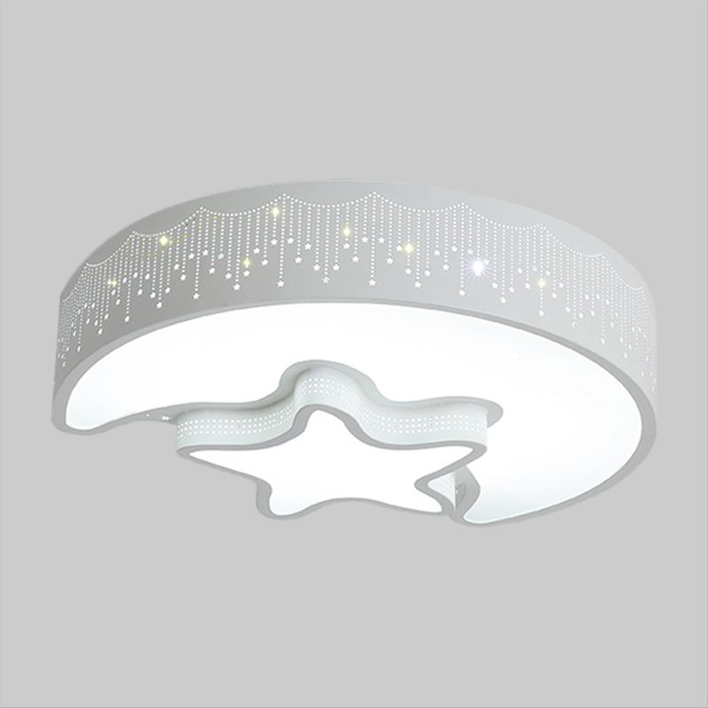Stern- und Halbmond-Acryl-Deckenleuchte, modernistische rosa/weiße LED-Einbauleuchte