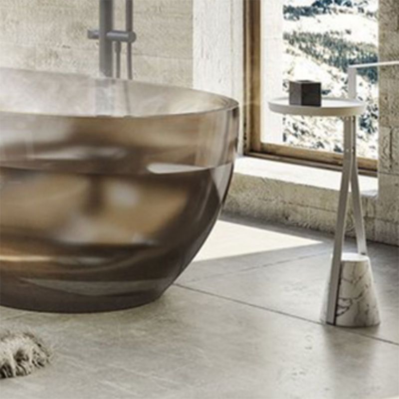 Soaking Stand Alone Bathtub Back to Wall Antique Finish Bathtub