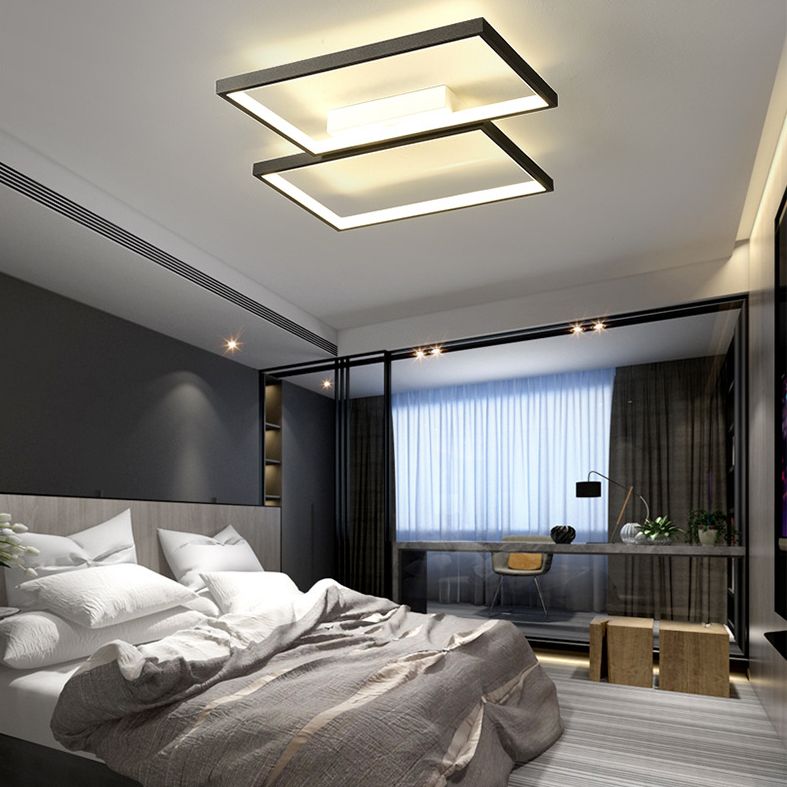 Rechthoek Flush Mount Plafond Licht Hedendaagse Acryl Plafond Mount Light Armatuur voor Woonkamer