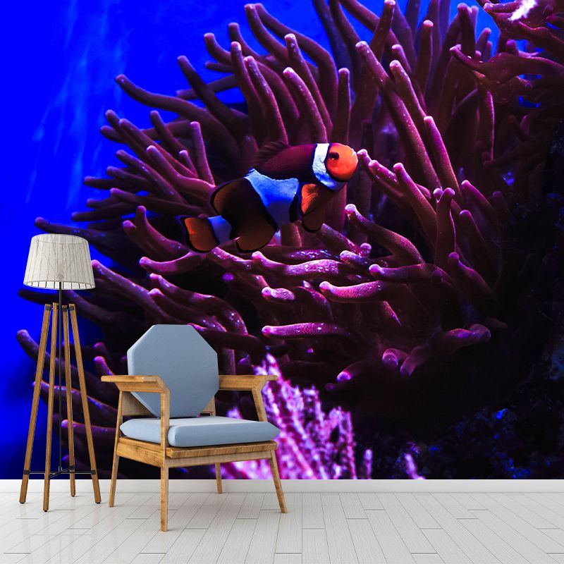 Fashionable Wall Mural Clown Fish Print Sitting Room Wall Mural