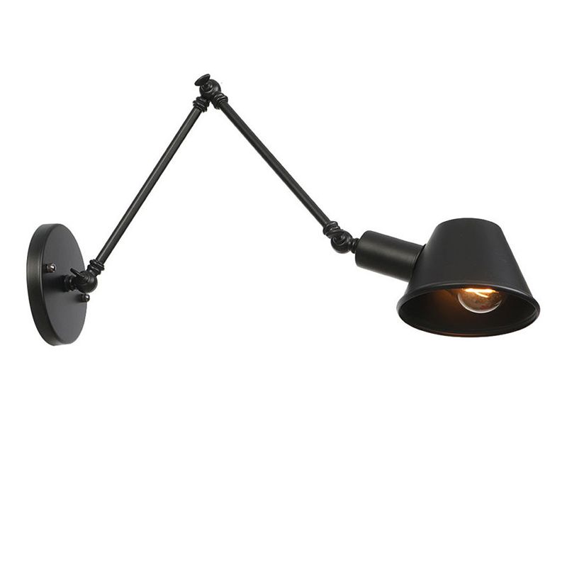 Adjustable Arms Wall Sconce Lighting Industrial Style Metal 1 Head Wall Mounted Light Fixture