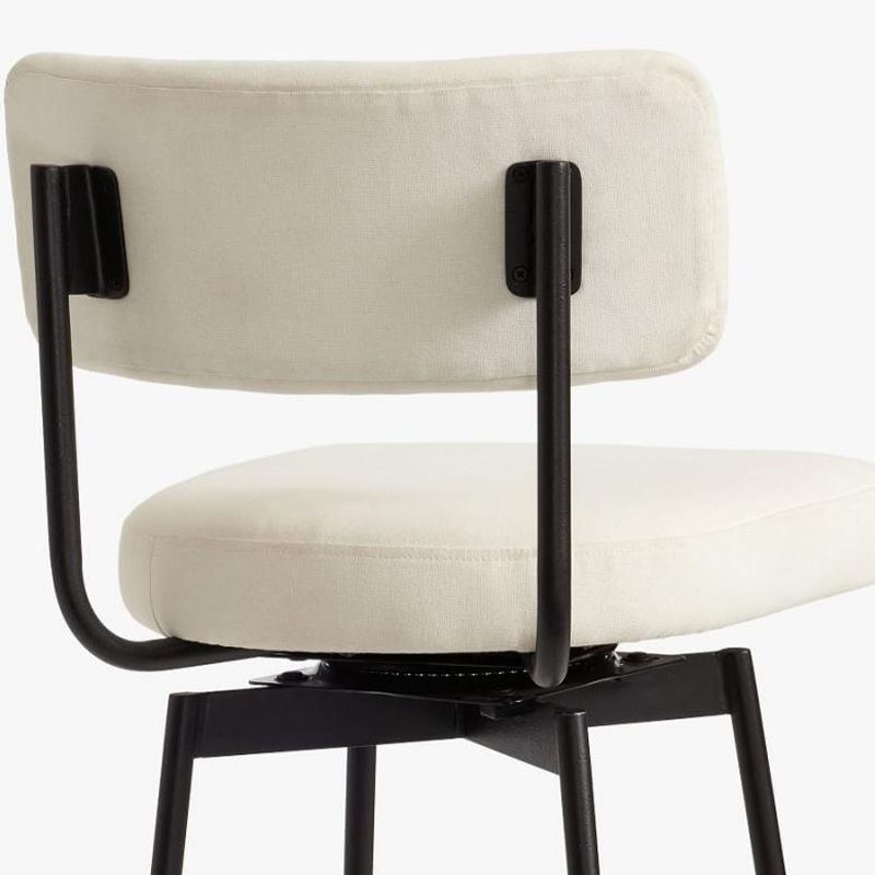 Low Back Dining Stools Upholstered Bar Stools with Metal Base
