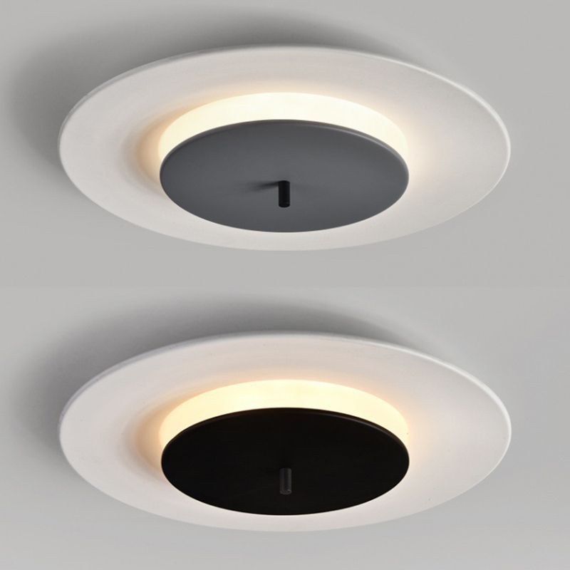 Plafonnier LED rond en acrylique de style moderne – encastré en aluminium macaron pour chambre à coucher