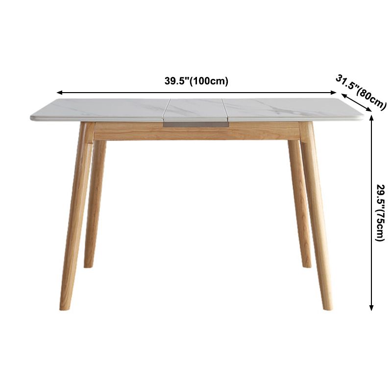 Rectangle Extendable Stone Dining Site Table Traditional Luxury Dinette Table for Home