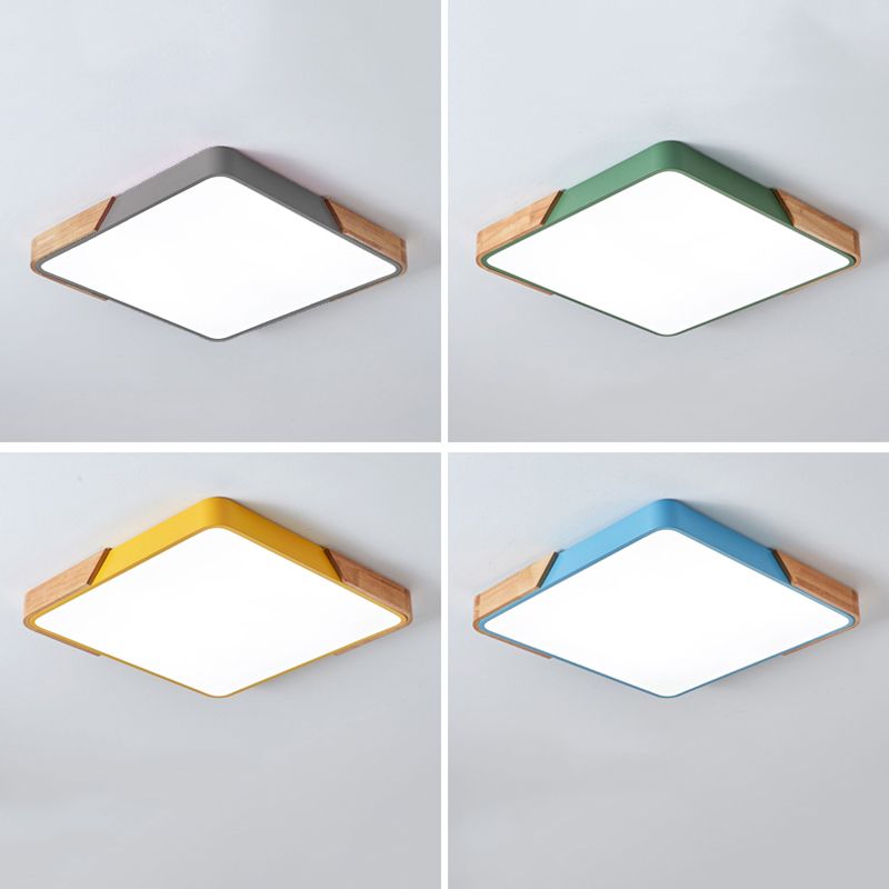 Lámparas de techo de montaje empotrado cuadradas de 1 luz, luz empotrada LED de metal moderno