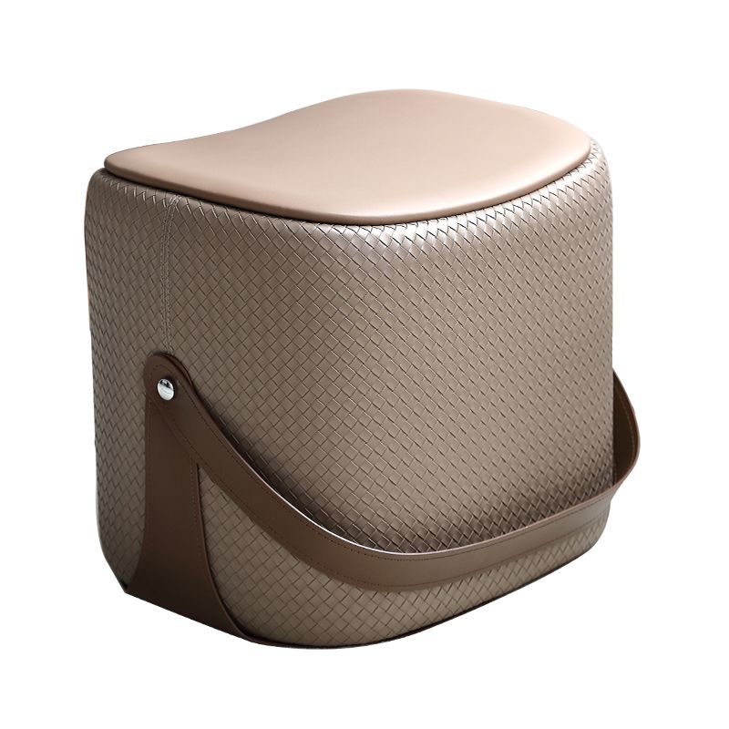 Contemporary Faux Leather Upholstered Ottoman Rectangle Standard